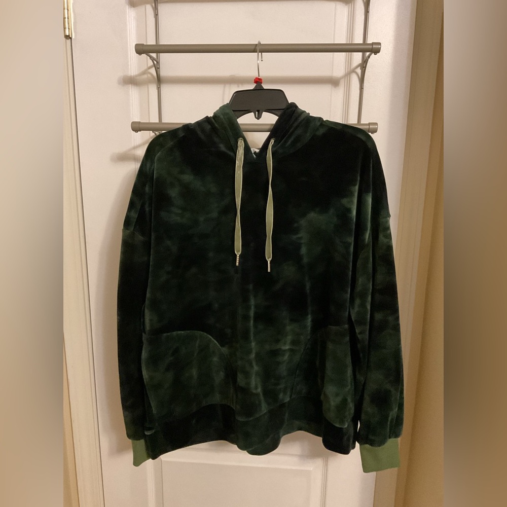 Dark Green Velvet Women’s Hoodie